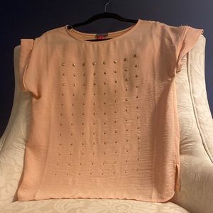 Vince Camuto Light Pink Studded Shirt XS